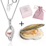 Pan Perla sada řetízek s přívěskem ve tvaru Mušle a mušle s perlou 166/ST/MU Barva řetízku s přívěskem: Růžová, Tvar přívěsku: Mušle