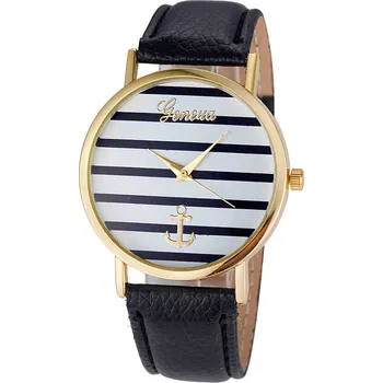 Hodinky Načančaná.cz Unisex kožené hodinky Geneva Námořník času - 3 barvy Barva: Zlato- černé