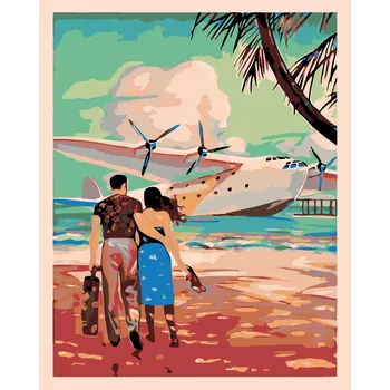 ZUTY Malování podle čísel - MILENCI PŘED ODLETEM Rozměr: 40x50 cm, Rámování: bez rámu a bez vypnutí plátna