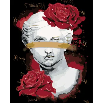 ZUTY Malování podle čísel - VENUŠE S ČERVENÝMI RŮŽEMI Rozměr: 40x50 cm, Rámování: bez rámu a bez vypnutí plátna