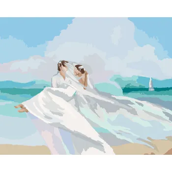 ZUTY Malování podle čísel - SVATBA NA PLÁŽI Rozměr: 80x100 cm, Rámování: bez rámu a bez vypnutí plátna