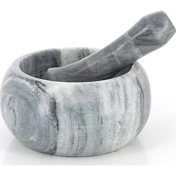 GLOBO Fair Trade Partner Hmoždíř s tloučkem z mramoru z Indie, 10 cm