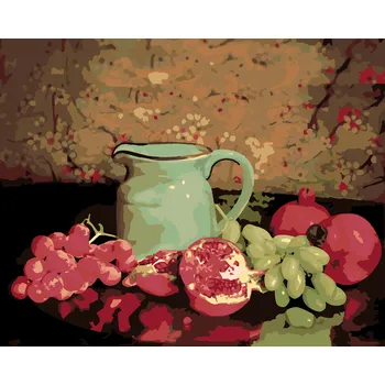 ZUTY Malování podle čísel - ZÁTIŠÍ S OVOCEM Rozměr: 40x50 cm, Rámování: vypnuté plátno na rám