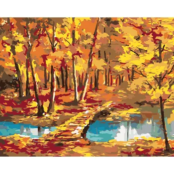 ZUTY Malování podle čísel - PROCHÁZKA PŘES ŘEKU Rozměr: 40x50 cm, Rámování: bez rámu a bez vypnutí plátna