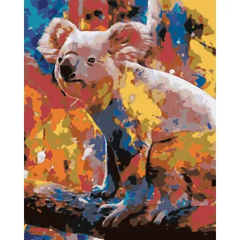 ZUTY Malování podle čísel - BAREVNÁ KOALA Rozměr: 40x50 cm, Rámování: vypnuté plátno na rám