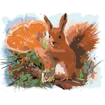 Hračka ZUTY Malování podle čísel - VEVERKA Rozměr: 40x50 cm, Rámování: vypnuté plátno na rám