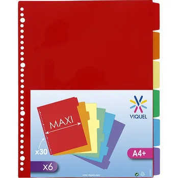 Corwell Rozlišovače, plastové, A4 Maxi, 6 částí, VIQUEL