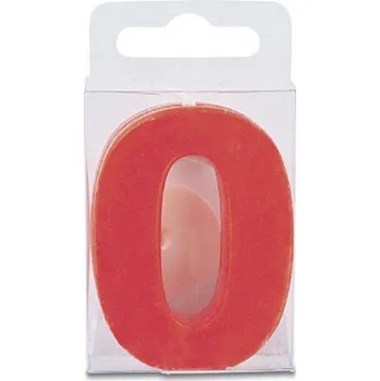 Svíčka Svíčka ve tvaru číslice 0 - mini, červená - Stadter