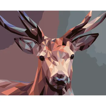 ZUTY Malování podle čísel - JELEN MOZAIKA Rozměr: 40x50 cm, Rámování: bez rámu a bez vypnutí plátna