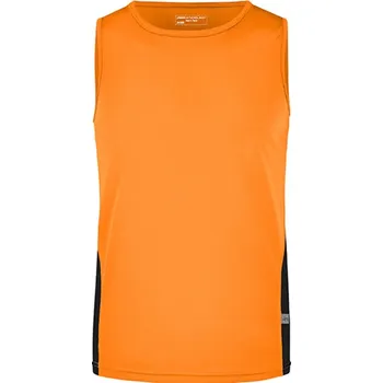 Pánské tílko James&Nicholson Pánský běžecký top JN305 Orange-Black XXL