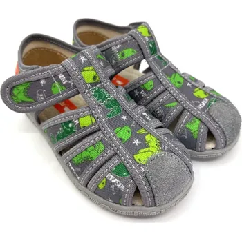 Chlapecké bačkory Bačkory Milami 114-4DINO Grey 24, Vnitřní délka boty: 16,1 cm, Vnitřní šířka boty: 6,8 cm