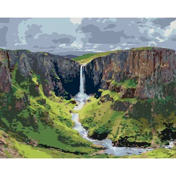 ZUTY Malování podle čísel - VODOPÁDY METSUNYANE Rozměr: 40x50 cm, Rámování: bez rámu a bez vypnutí plátna