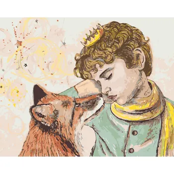 ZUTY Malování podle čísel - ZASNĚNÝ MALÝ PRINC A LIŠKA Rozměr: 40x50 cm, Rámování: bez rámu a bez vypnutí plátna