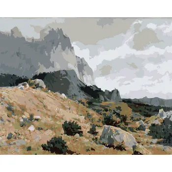 ZUTY Malování podle čísel - SKALNATÁ KRAJINA (IVAN SHISHKIN) Rozměr: 40x50 cm, Rámování: bez rámu a bez vypnutí plátna