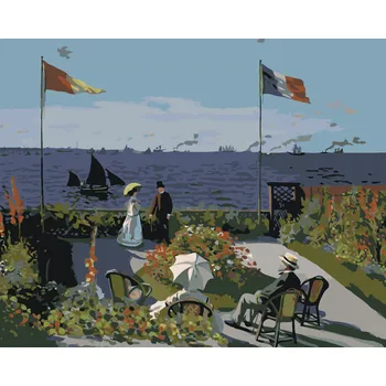 ZUTY Malování podle čísel - ZAHRADA V SAINTE-ADRESSE (CLAUDE MONET) Rozměr: 40x50 cm, Rámování: bez rámu a bez vypnutí plátna