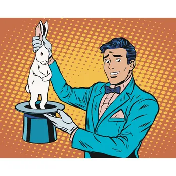 ZUTY Malování podle čísel - POP-ART KRÁLÍK V KLOBOUKU Rozměr: 40x50 cm, Rámování: bez rámu a bez vypnutí plátna