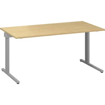 Nábytek Interiér Říčany Stůl kancelářský ALFA 303 VZORNÍK BAREV DESKY: 01 BUK, BARVA PODNOŽÍ: ŠEDÁ