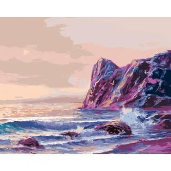 Hračka ZUTY Malování podle čísel - BAREVNÝ ZÁPAD SLUNCE NAD MOŘEM Rozměr: 40x50 cm, Rámování: bez rámu a bez vypnutí plátna