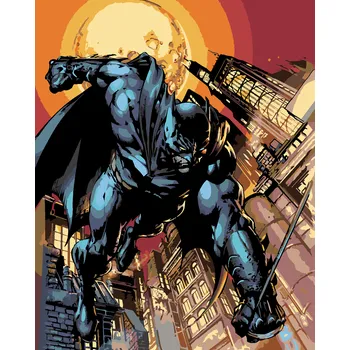 ZUTY Malování podle čísel - BATMAN A VELKÝ MĚSÍC Rozměr: 40x50 cm, Rámování: vypnuté plátno na rám