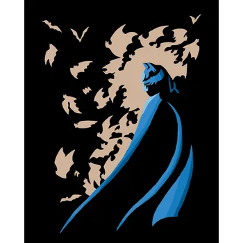 ZUTY Malování podle čísel - BATMAN OBKLOPEN NETOPÝRY Rozměr: 40x50 cm, Rámování: bez rámu a bez vypnutí plátna
