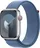Apple Watch Series 9 45 mm Cellular, stříbrný hliník s ledově modrým provlékacím řemínkem