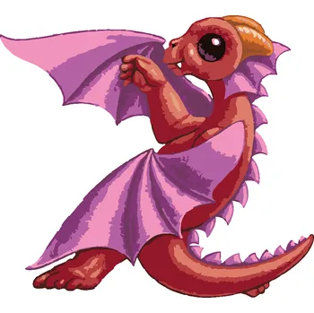 ZUTY Malování podle čísel - DRÁČEK VE TVARU PÍSMENKA Z (SUE ELLEN BROWN) Rozměr: 40x50 cm, Rámování: bez rámu a bez vypnutí plátna