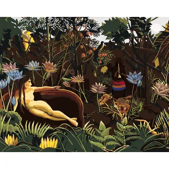 ZUTY Malování podle čísel - SEN (HENRI ROUSSEAU) Rozměr: 80x100 cm, Rámování: bez rámu a bez vypnutí plátna