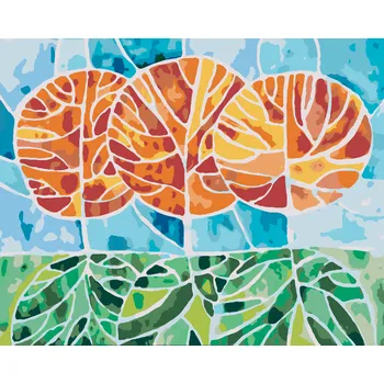 ZUTY Malování podle čísel - STROMY NA PODZIM MOZAIKA Rozměr: 80x100 cm, Rámování: bez rámu a bez vypnutí plátna