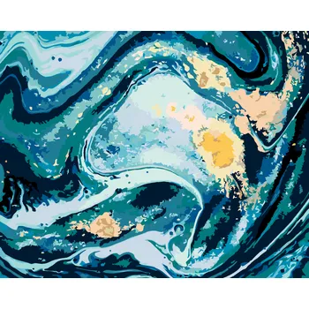 ZUTY Malování podle čísel - MODRÁ ABSTRAKCE Rozměr: 40x50 cm, Rámování: bez rámu a bez vypnutí plátna