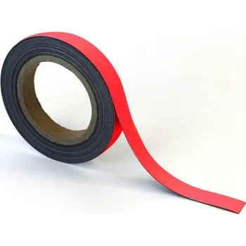 Lepicí páska Magnetické přepisovatelné pásky na regály – červená, 20 mm × 10 m