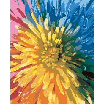ZUTY Malování podle čísel - DUHOVÁ KVĚTINA Rozměr: 40x50 cm, Rámování: vypnuté plátno na rám