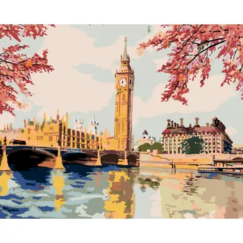 ZUTY Malování podle čísel - BIG BEN NA PODZIM Rozměr: 40x50 cm, Rámování: bez rámu a bez vypnutí plátna
