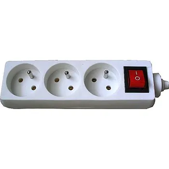 Elektrická zásuvka Zásuvkové pole s vypínačem 3x zásuvka