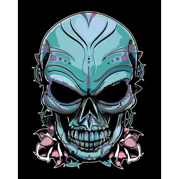 ZUTY Malování podle čísel - TEMNÁ LEBKA Rozměr: 40x50 cm, Rámování: vypnuté plátno na rám