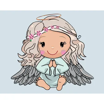 ZUTY Malování podle čísel - DĚTSKÝ ANDĚL S KUDRLINKAMI Rozměr: 40x50 cm, Rámování: bez rámu a bez vypnutí plátna