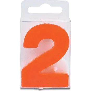 Svíčka Svíčka ve tvaru číslice 2 - mini, červená - Stadter