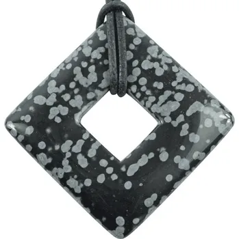 Milujeme Kameny Obsidián vločkový - čtverec - donut 357870