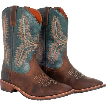 Těžké boty Pool's Boty westernové 711 POOL'S, unisex, brown/blue 38