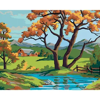 ZUTY Malování podle čísel - STROM U POTŮČKU Rozměr: 40x50 cm, Rámování: bez rámu a bez vypnutí plátna