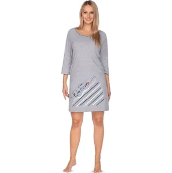 Dámská noční košile Regina noční košile 118 - šedá, M (Bavlněná noční košile dámská)