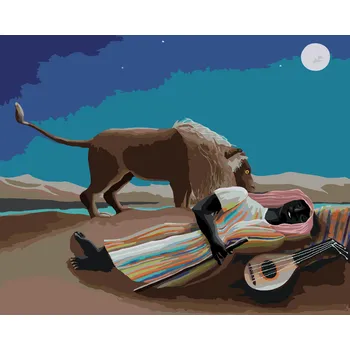 ZUTY Malování podle čísel - SPÍCÍ CIKÁNKA (H. ROUSSEAU) Rozměr: 40x50 cm, Rámování: bez rámu a bez vypnutí plátna