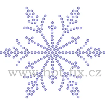SV073 - sněhová vločka velká nažehlovací hot-fix kamínková aplikace na textil, rozměry cca 17,0x14,8cm barva: broušené kameny barva 101/N Crystal /stříbrná