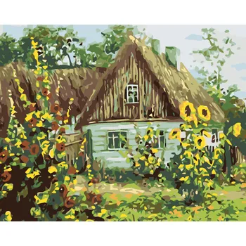 ZUTY Malování podle čísel - CHALUPA SE ŠINDELOVOU STŘECHOU Rozměr: 80x100 cm, Rámování: bez rámu a bez vypnutí plátna