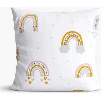 Povlak na dekorativní polštářek Dětský bavlněný povlak na polštář - Malované duhy 40 x 60 cm