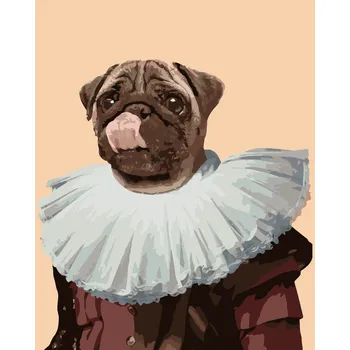 ZUTY Malování podle čísel - KRÁLOVSKÝ PES - MOPS Rozměr: 40x50 cm, Rámování: vypnuté plátno na rám