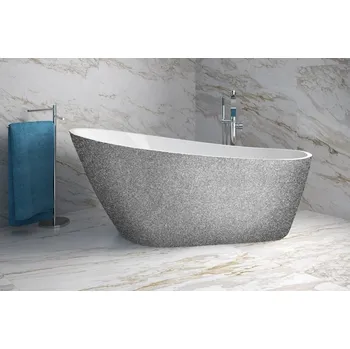 HOPA Volně stojící vana MELODY Glam - stříbrná + Barva - GLAM 02 - stříbrná, Barva sifonu - Zlatá, Rozměr vany - 150 × 80 cm, VANMELODY150ZG2