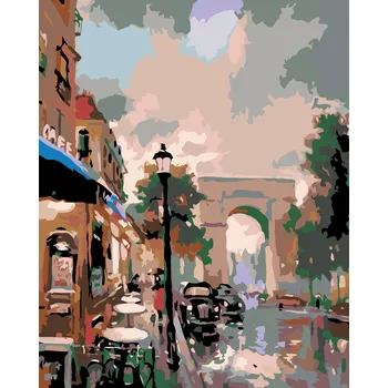 Hračka ZUTY Malování podle čísel - OBLOUK V MĚSTEČKU Rozměr: 40x50 cm, Rámování: vypnuté plátno na rám