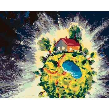 ZUTY Malování podle čísel - MALÝ PRINC A JEHO PLANETA Rozměr: 40x50 cm, Rámování: bez rámu a bez vypnutí plátna