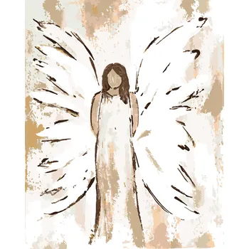 ZUTY Malování podle čísel - ANDĚL S HNĚDÝMI VLASY 3 (HALEY BUSH) Rozměr: 40x50 cm, Rámování: bez rámu a bez vypnutí plátna
