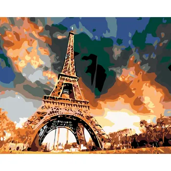 ZUTY Malování podle čísel - EIFFELOVA VĚŽ Rozměr: 40x50 cm, Rámování: vypnuté plátno na rám